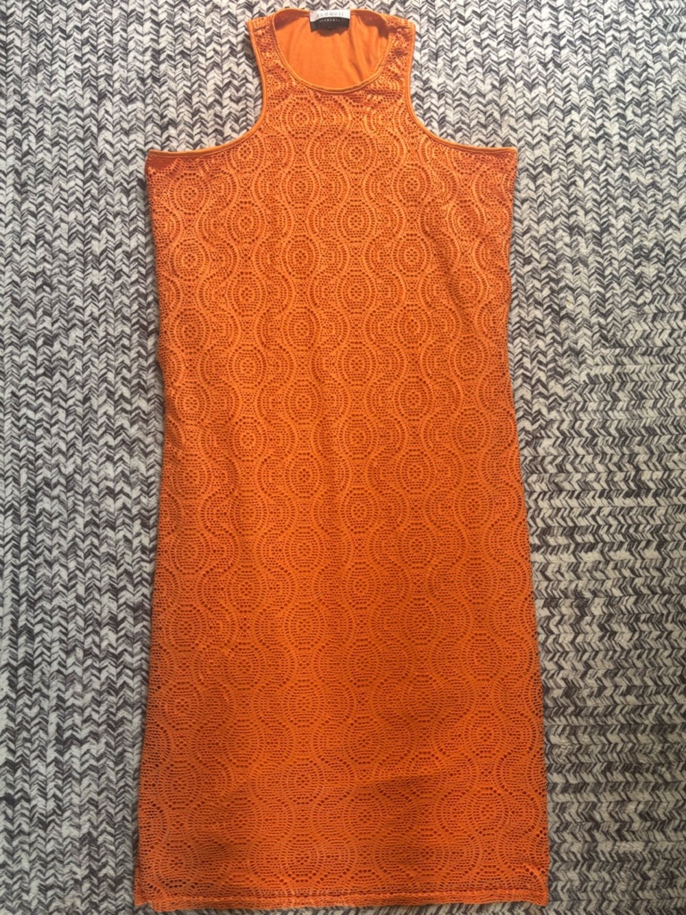 Eloquii Orange Eyelette Crochet Midi Racerback Shift Dress Size 2X